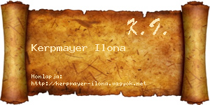 Kerpmayer Ilona névjegykártya